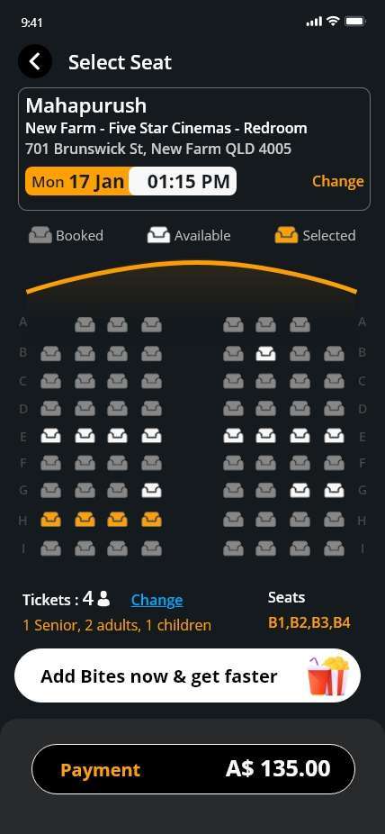 MSM Ticketing Seat Arrangement